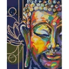 Imagine 1/18 - Pictură cu diamante , pe pânză întinsă , 40x50 cm - Buddha colorat