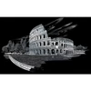 Set tablou gravură cu stilou gravură , 29x39 cm - Colosseum, argintiu