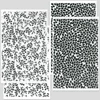 Imagine 1/7 - Hârtie de transfer pentru plastilina care se poate coace , 9x14 cm, 2x2 buc - lame de frunze, petale de flori - negru