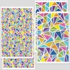Imagine 1/7 - Hârtie de transfer pentru plastilina care se poate coace , 9x14 cm, 2x2 buc - mozaic colorat - mic, mare
