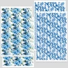Imagine 1/8 - Hârtie de transfer pentru plastilina care se poate coace, 9x14 cm, 2x2 buc - flori, liane - albastru