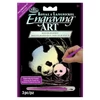Set tablou gravură cu stilou gravură , 12x18 cm - Panda, holografic