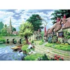 Set de colorat după numere, culori acrilice+pensulă, 29x39 cm - Hranirea rațelor