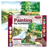 Set de colorat după numere, culori acrilice+pensulă, 29x39 cm - Camp de mac