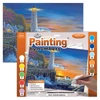 Set de colorat după numere, culori acrilice+pensulă, 29x39 cm - Far de la malul apei