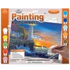 Set de colorat după numere, culori acrilice+pensulă, 29x39 cm - Far de la malul apei