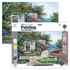 Imagine 1/3 - Set de colorat după numere, culori acrilice+pensulă, 29x39 cm - Terasa de primavara