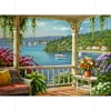 Imagine 2/3 - Set de colorat după numere, culori acrilice+pensulă, 29x39 cm - Verandă lac argintie