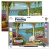 Imagine 1/3 - Set de colorat după numere, culori acrilice+pensulă, 29x39 cm - Verandă lac argintie