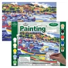 Set de colorat după numere, culori acrilice+pensulă, 29x39 cm - barci de pescuit mediteraneene
