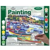 Set de colorat după numere, culori acrilice+pensulă, 29x39 cm - barci de pescuit mediteraneene