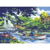 Set de colorat după numere, culori acrilice+pensulă, 29x39 cm - Barca pe rau