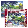 Set de colorat după numere, culori acrilice+pensulă, 29x39 cm - Barca pe rau