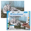 Set de colorat după numere, culori acrilice+pensulă, 29x39 cm - Tigru alb