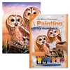 Set de colorat după numere, culori acrilice+pensulă, 22x30 cm - Bufnite