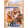 Set de colorat după numere, culori acrilice+pensulă, 22x30 cm - Bufnite