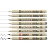 Sakura Pigma Micron Set stilou pentru desen tehnic és markere tip pensulă  - 6+2 piese, nuanțe de gri