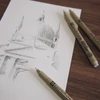 Sakura Pigma Micron Set stilou pentru desen tehnic és markere tip pensulă  - 6+2 piese, nuanțe de gri