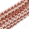 Colier ceh din mărgele de sticlă Tekla, 4 mm, 120 buc - Rose Creme