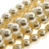 Colier ceh din mărgele de sticlă Tekla, 6 mm, 75 buc - Cream