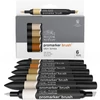 Set markere tip pensulă cu două vârfuri ProMarker Brush- 6 buc, skin tones