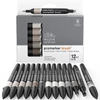 Set markere tip pensulă cu două vârfuri ProMarker  - 12+1 buc, neutral tones