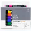Set markere tip pensulă cu alcool cu două vârfuri Promarker Bush - 12+1 buc, vibrant tones