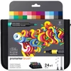 Set de markere cu alcool Promarker Brush cu două capete - 24 buc, student designer set