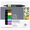 Set markere cu alcool cu două vârfuri ProMarker - 12+1 buc, Manga Fantasy