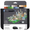 Set de markere cu alcool ProMarker cu două capet - 24+1 db, architectural tones, într-o pungă cu închidere zip