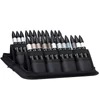 Set markere cu alcool cu două vârfuri - 24+1 buc, black & grey wallet