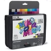 Set de markere cu alcool cu două capete ProMarker - 25+1 buc, modern lettering, într-o husă cu fermoar