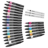 Set de markere cu alcool cu două capete ProMarker - 25+1 buc, modern lettering, într-o husă cu fermoar