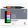 Set markere cu alcool cu două vârfuri ProMarker- 6 buc, mid tones