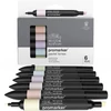 Set markere cu alcool cu două vârfuri - 6 buc, pastel tones
