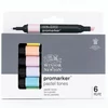 Set markere cu alcool cu două vârfuri - 6 buc, pastel tones