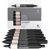 Set markere cu alcool cu două vârfuri ProMarker- 6 buc, skin tones set 1