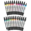 Promarker Watercolour marker tip pensulă acuarelă cu două vârfuri   set  - 24 buc, în suport cu fermoar