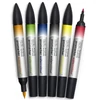 Promarker Watercolour marker tip pensulă acuarelă cu două vârfuri   set  - 6 buc, basic tones
