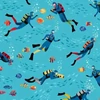 Tesatura patchwork - Makower - Deep Blue Sea 138/B2 Divers light blue