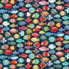 Tesatura patchwork - Makower - Deep Blue Sea 139/B8 Fish Shoal dark blue