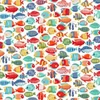 Tesatura patchwork - Makower - Deep Blue Sea 139/W Fish Shoal white