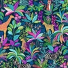 Tesatura patchwork - Makower - Tropica 146/B Wildlife blue