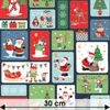 Imagine 3/3 - Material patchwork  - Makower - Christmas 23 Santa Blocks  2583-1 Panel, 30cm