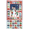 Patchwork anyag - Makower - Christmas 23 Advent Santa Snowman  2589-1 Panel, 60cm