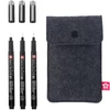 Imagine 4/5 - Set stilou de desen tehnic Sakura Pigma Micron - set de 3 + suport stilou, Black Edition