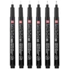 Imagine 5/5 - Set stilou de desen tehnic Sakura Pigma Micron - set de 6 + suport stilou, Black Edition