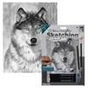 Set desen schițe și grafică cu instrumente, 22x30 cm - Wolf