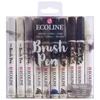 Imagine 1/5 - Talens Ecoline Brush Pen Set markere pensulă acuarelă - 10 buc, Grey