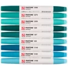 Talens Pantone marker pensulă  cu două vârfuri în set   - 9 buc, Blue green
